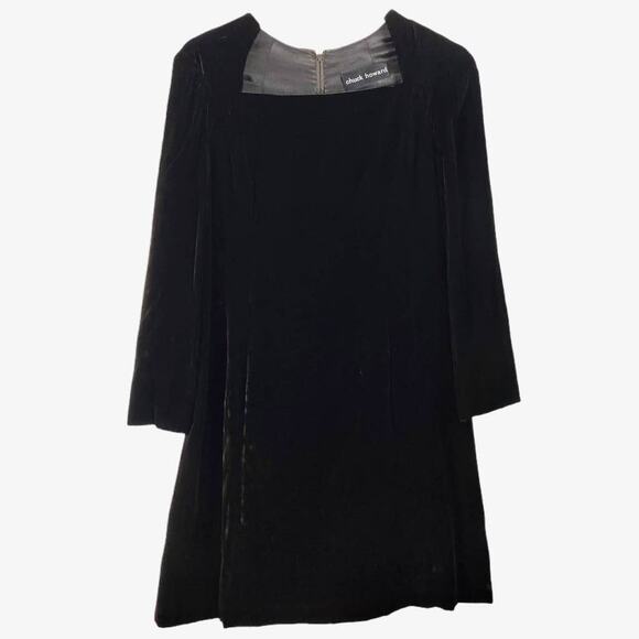 VINTAGE 70s CHUCK HOWARD Long Sleeve Velvet Dress - Picture 1 of 8